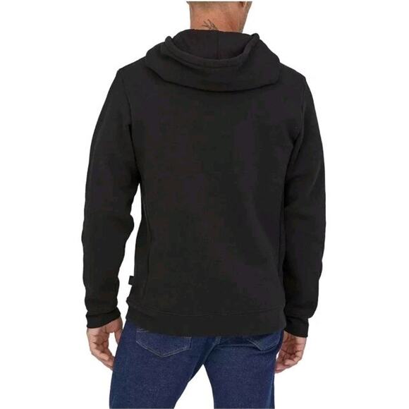 Patagonia Uprisal Hoodie Men’s Medium Black Logo Graphic Pullover Sweater - Picture 2 of 8